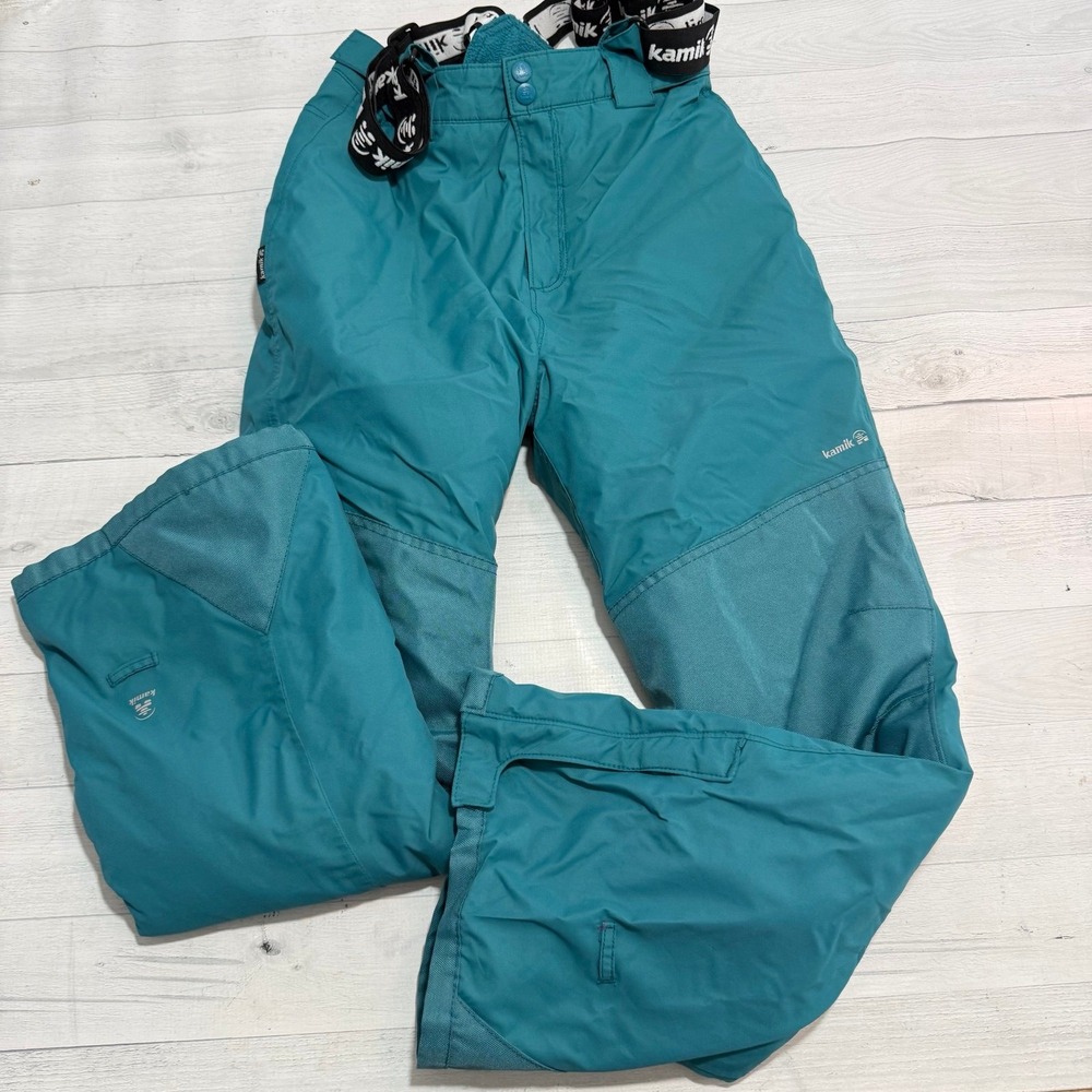 Kamik Teal Snow Pants with removable Suspenders size 14